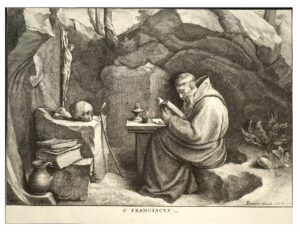 Saint François. Gravure de Wenceslas Hollar, XVIIe siècle.