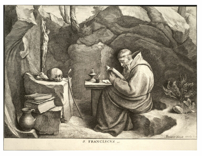Saint François. Gravure de Wenceslas Hollar, XVIIe siècle.
