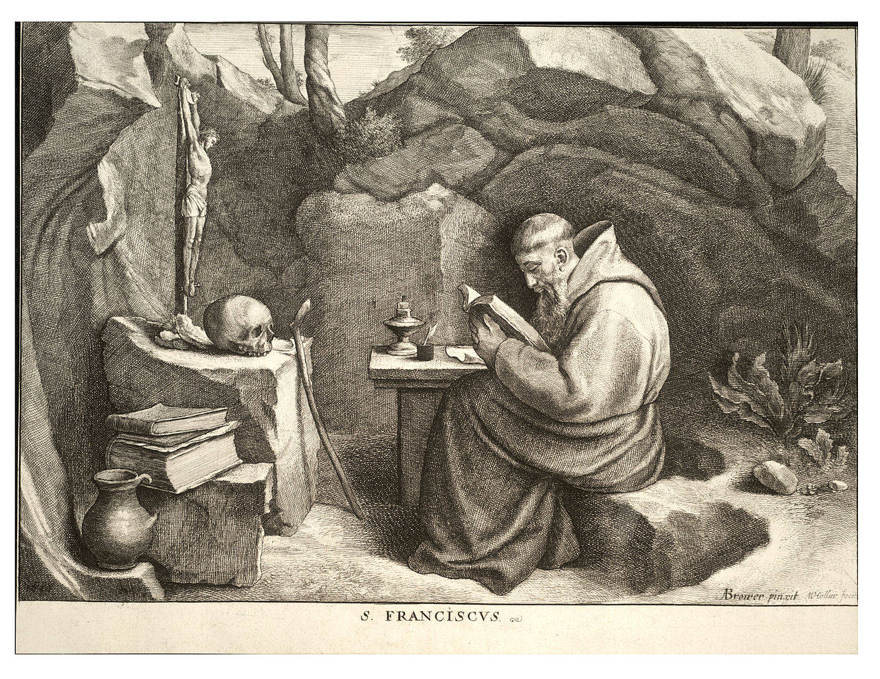 Saint François. Gravure de Wenceslas Hollar, XVIIe siècle.